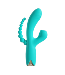 Vibromasseur triple stimulation USB turquoise Snappy Bunny - WS-NV062CTUR